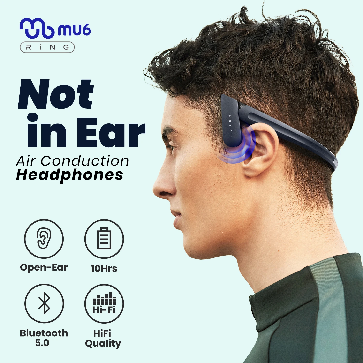 Mu6 Ring Open Air Headphones, Sports 