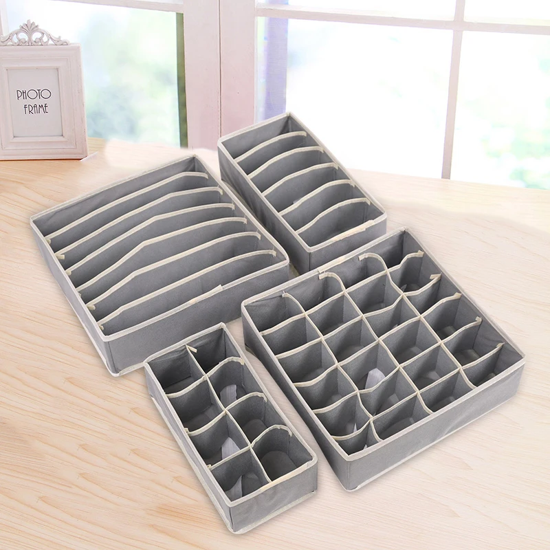 

4pcs/lot =1set Free shipping cheap sales of 2013 Without cover women underwear, bra, underwear, socks, box bamboo storage case