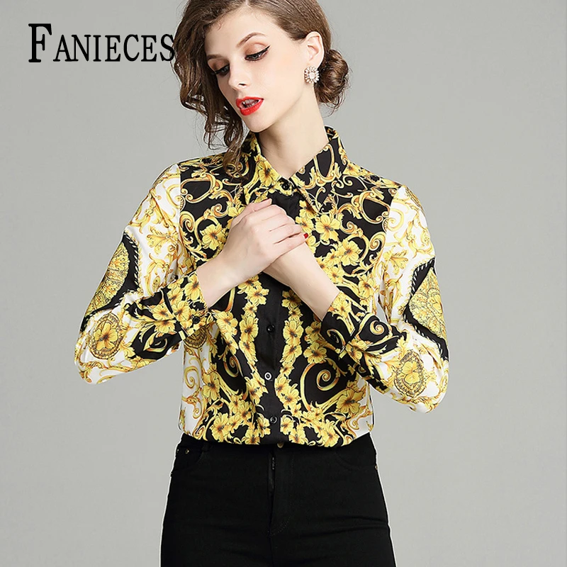 ajustadas con barroco para mujer, camisa manga larga con cuello para mujer, ropa de trabajo Vintage para oficina|Camisa| - AliExpress