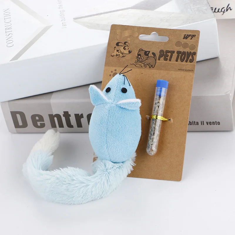 Cat-toys Cat interactive toys Mouse shaped toy Catnip toy  Macaron color Long tail rat shape Pretty cute cat toy 4 colors 