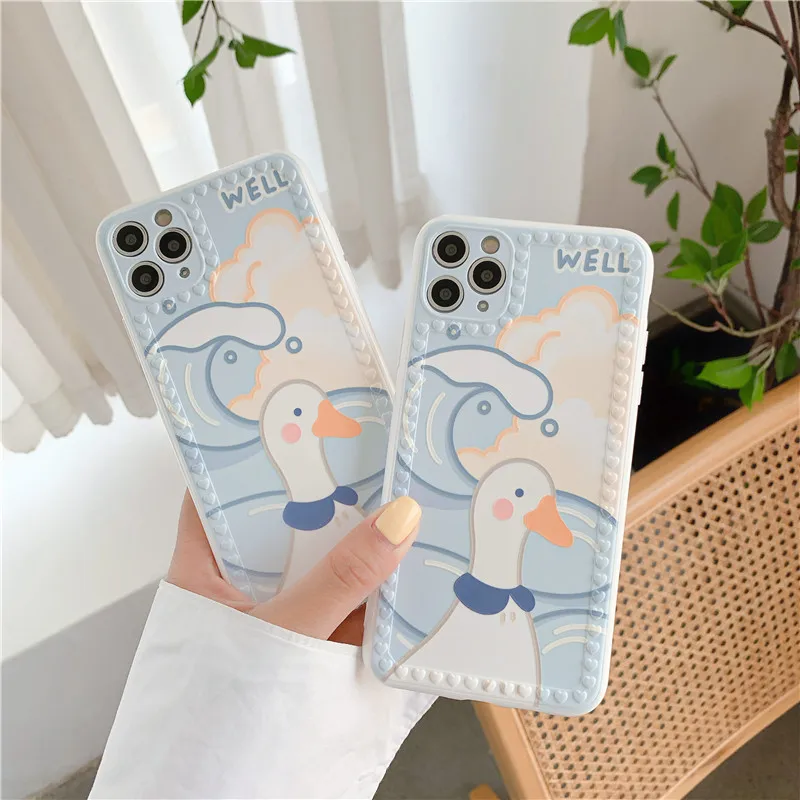 

Creative Wave Duck Phone Case for iPhoneX/XS iPhonePROMAXiPhone12 MINI
