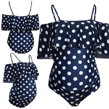 

Women Maternity Pregnant Tankinis Solid Bikinis Swimsuit Beachwear Ruffles Suit Women's 2020 New Swimsuit Maternity Spot Bikini
