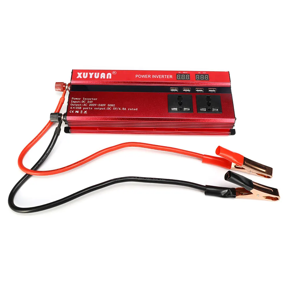 Vehemo конвертер DC24V в AC220V авто Инвертор Солнечный мощность Инвертор открытый высокая производительность адаптер алюминиевый сплав