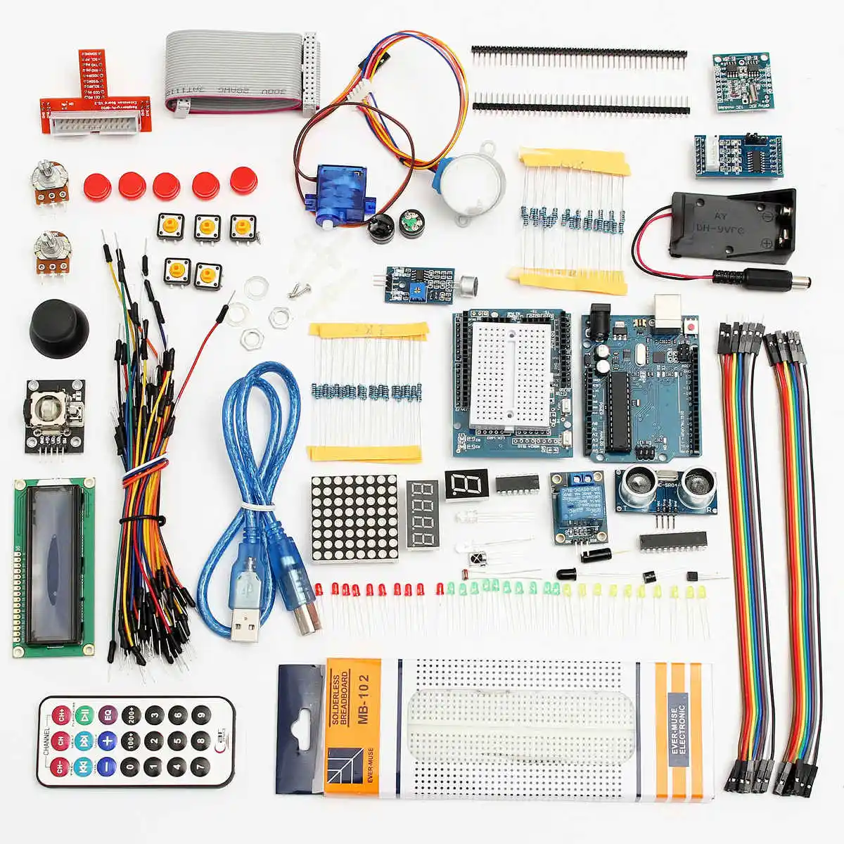 Ultimate Starter Kit for Arduino UNO R3 1602 LCD Servo Motor Breaddboard LED !
