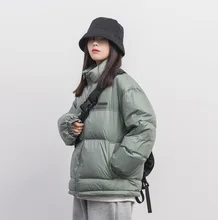 Couple bread Winter new  coat cotton coat jacket men and women solid color stand-up collar casual loose padded jacket