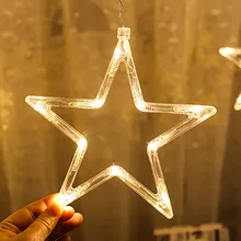 

2.5M LED String Light USB Color Five-Pointed Star Curtain Light Christmas Star Lamp Room Photography Birthday Party Decor Gift