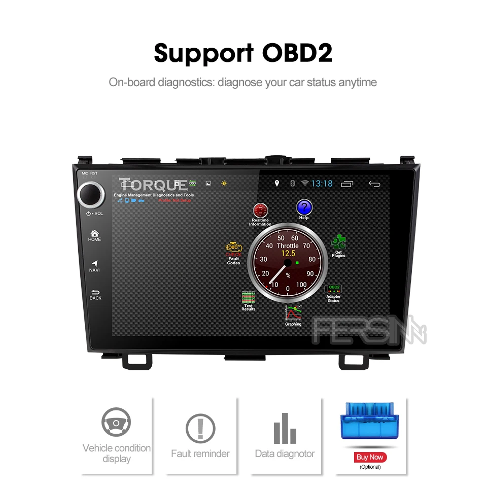 Top Fersinny 2G+32G android 9.0 car dvd gps player for Honda CRV 2006-2011 with car radio video player gps navigation stereo 2 din 4