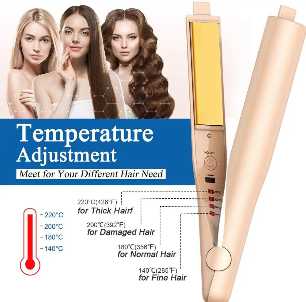 Twist-Design Hair Straightener Curler Ceramic 3D 1 Inch Titanium Plate Gold Hair Waver Straightening Curling flat hair iron Tool