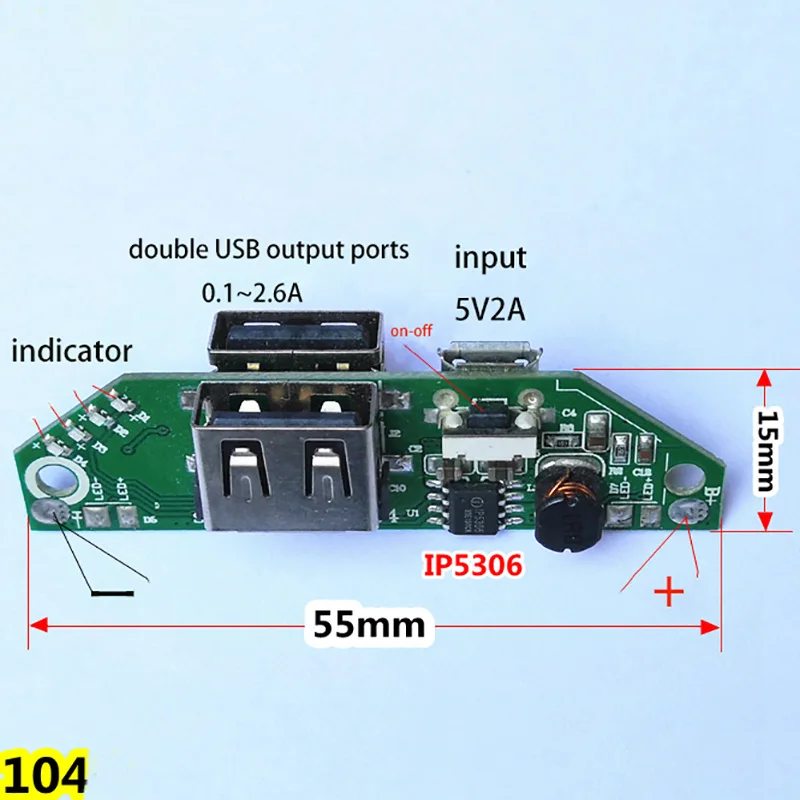 5 в 2A type-C power Bank модуль для мобильного аккумулятора плата питания PCB контроллер зарядки два порта usb Быстрая зарядка QC аксессуары для DIY