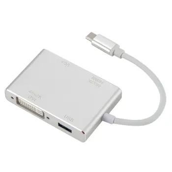 

USB-C (Type C) to HDMI DVI 4K VGA Multilport Adaptor Converter with USB 3.0 A7Q3 D08A