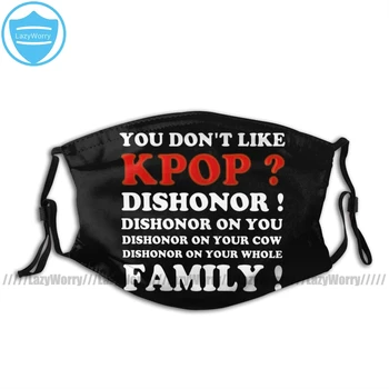 

K Pop Mouth Face Mask DISHONOR ON YOU BLACK Facial Mask Cool Fashion with 2 Filters for Adult