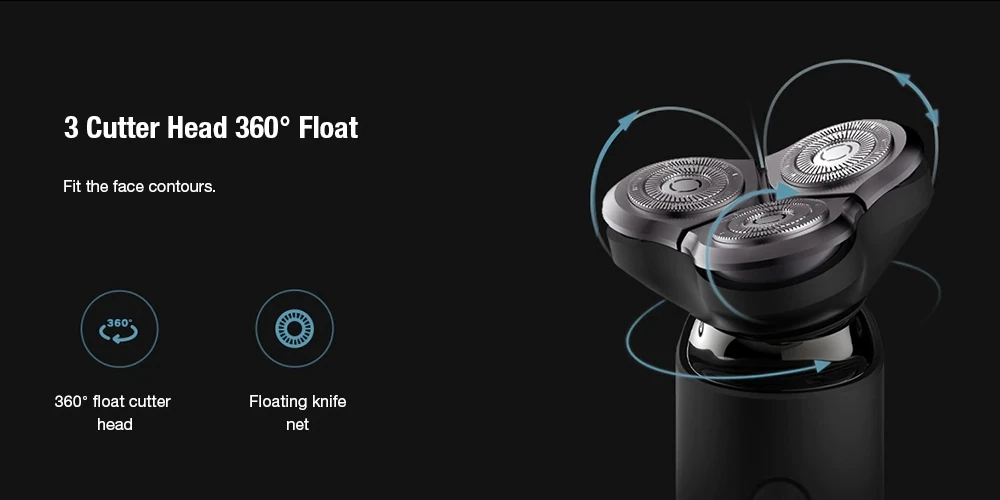 New Mijia Men's Electric Shaver S500 Rechargeable 3 Heads Type-C Wet Dry Shaving Machine Beard Trimmer Washable Double Blade (2)