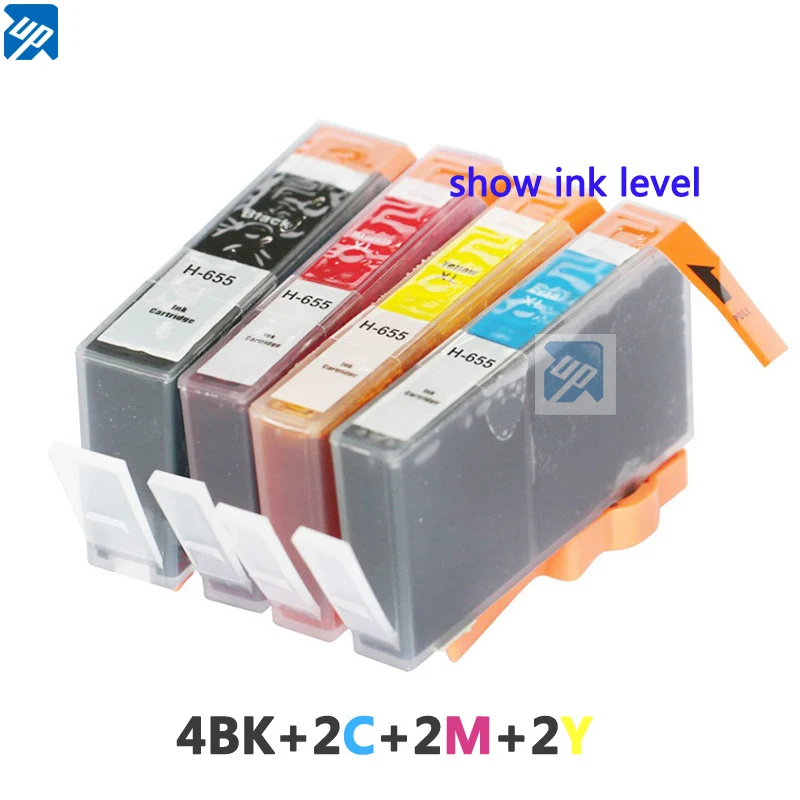 UP brand 10pcs Compatible ink cartridge for hp655 655 XL for HP deskjet