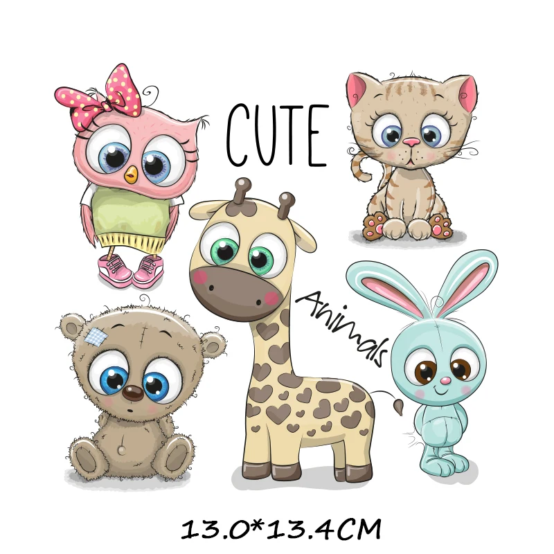 Cartoon Animal Patch Set Iron on Transfer Cute Unicorn Cat Owl Dog Flower Patches for Kids Girl Clothing T-shirt DIY Heat Press Cartoon Animal Patch Set Iron on Transfer Cute Unicorn Cat Owl Dog Flower Patches for Kids Girl Clothing T-shirt DIY Heat Press