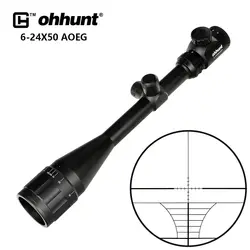 Ohhunt 6-24X50 AOEG охотничий прицел красный зеленый Illumiated провод тактический прицел с бесплатным кольцом крепление