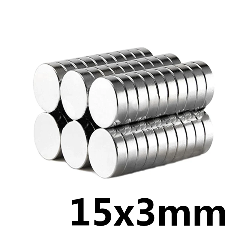 

100/200/300 PCS Neodymium Magnet 15mm x 3mm N35 NdFeB Round Super Powerful Strong 15*3mm Permanent Magnetic imanes Disc