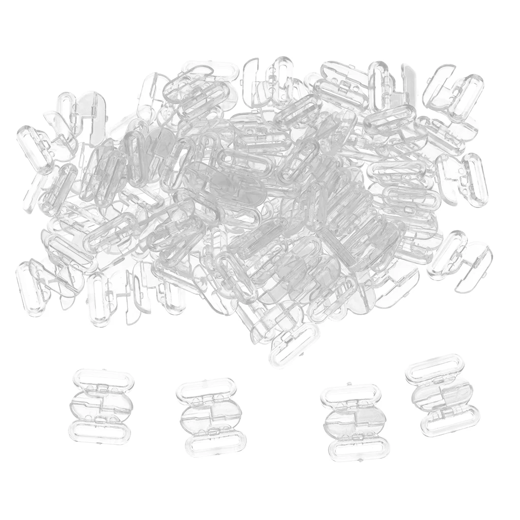 50 Pieces Plastic Lingerie Adjustable Stitching Bra Sliders Rings Loops Diy  Clasp Hooks 10mm Inner Dia