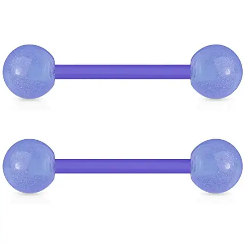 light blue 7 шт./компл. светящийся акриловый УФ штыревое кольцо стержни язык пирсинг пластиковый шар ниппель пирсинг спираль женские украшения для тела - Окраска металла: light blue