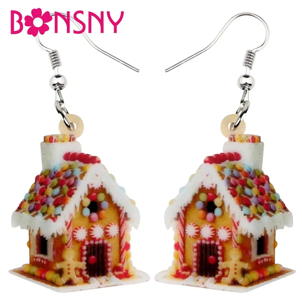 Bonsny акриловые рождественские Аниме Красочные серьги подвески в форме капли