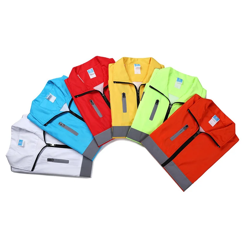 Reflective Vest Volunteer Worker Running High Visibility Reflective Safety Clothing Workplace Road Warning Clothes Coverall