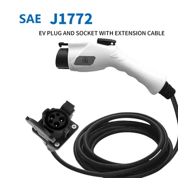 

16A type1 ev socket connection type1 sae j1772 ev plug with extension cable for car charge