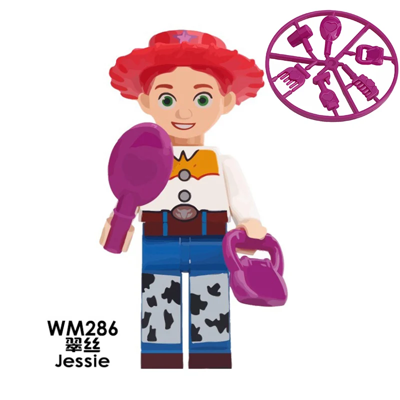 

Single Sale Virtual Cowgirl Character Jessie Toy IV Story Buzz Lightyear Woody's Roundup Building Blocks Children Toys