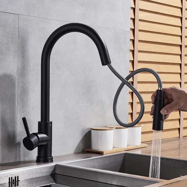 Black Pull Sensor Kitchen Faucet Mixer Tap Stainless Sink Aliexpress