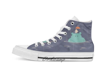 

Raindrops Custom Casual High Top lace-up Canvas shoes sneakers Drop shipping