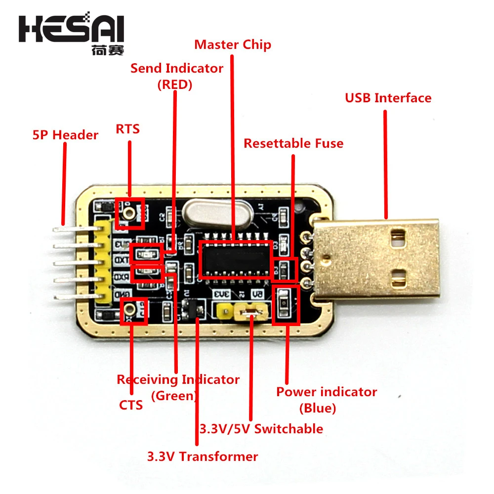 2PCS USB To TTL RS232 CH340G Converter Módulo Adapter Replace Pl2303 CP2102