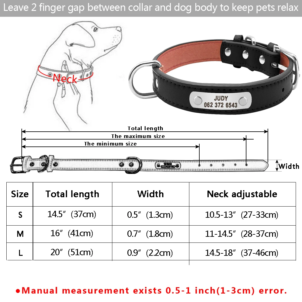 Pu leather dog collar