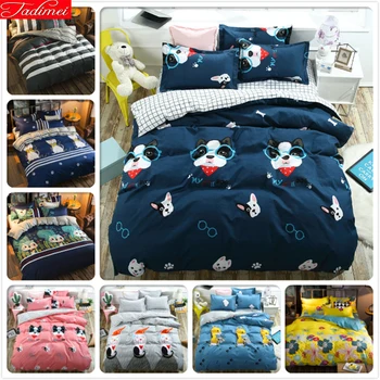 

Blue Dog Pattern Duvet Cover 3/4 pcs Bedding Set Adult Kids Child Soft Cotton Bed Linens Single Twin Queen King Size Quilt Case