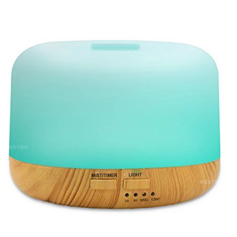 

300ml Air Humidifier Aroma Lamp Aromatherapy Electric Aroma Diffuser Wood Grain Essential Oil Diffuser with 7 Color LED Light