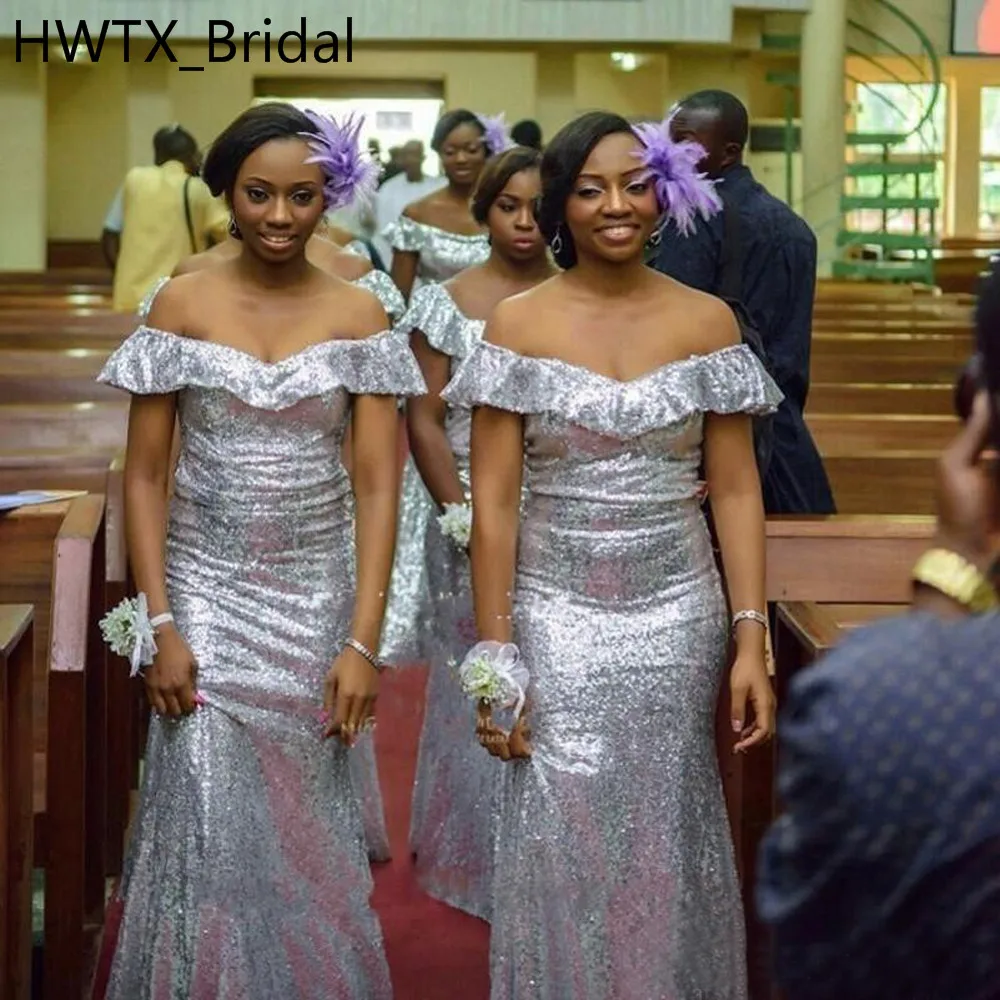 silver sparkly bridesmaid dresses