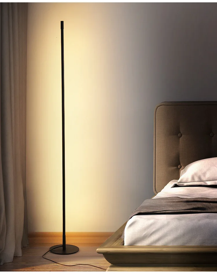 Скандинавский минималистичный светодиодный напольный светильник с затемнением, стоячие лампы для гостиной, светодиодный алюминиевый светильник, стоящая лампа для помещений, декоративная настольная лампа