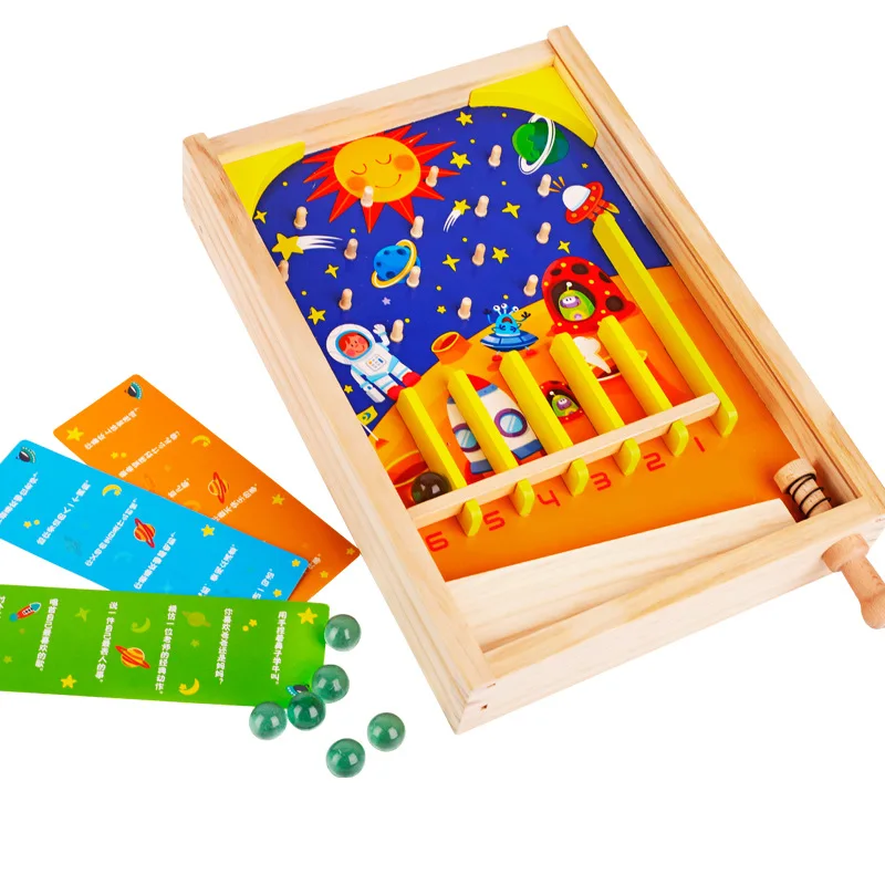 

Big Hands for Wooden Early Childhood Educational Toys Pinball Machine Multifunction Desktop Game Toy