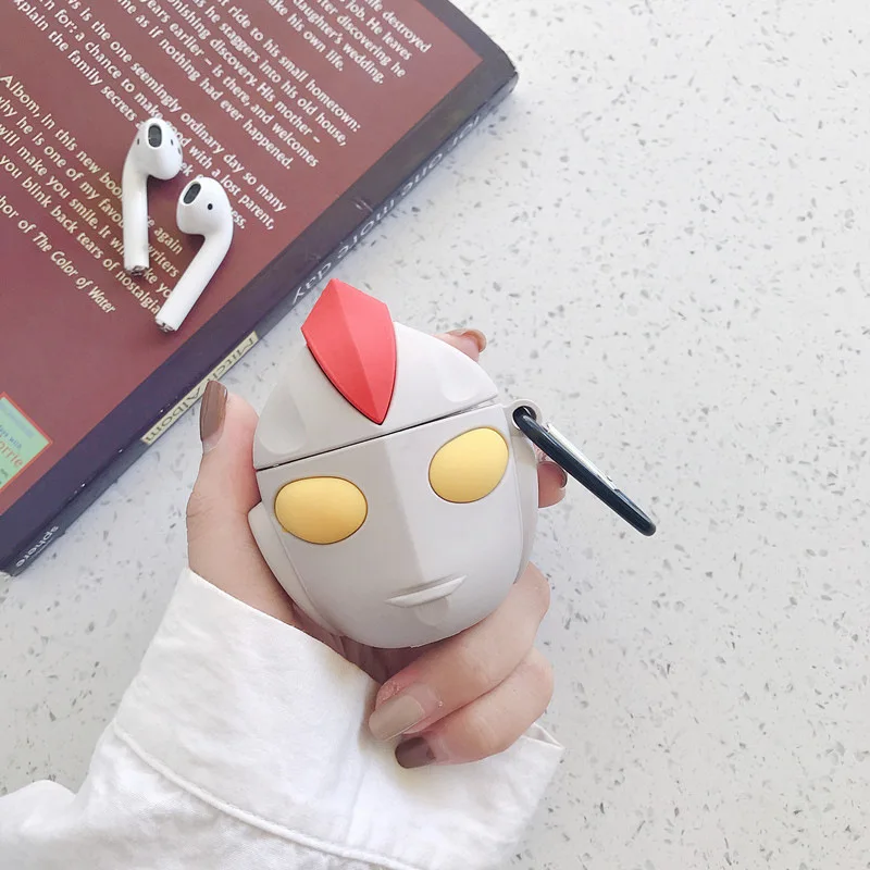

For AirPod 2 Case 3D Ultraman Hero Cartoon Soft Silicone Wireless Earphone Cases For Apple Airpods Case Anime Cute Cover Funda