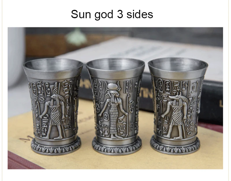 1PCS Sun god 1 шт., высокое качество, металлический коктейль, шампанское, металлический сплав, рюмка, виски, вино, египетский фараон, рюмка, кружка для вина, стакан, подарок 30 мл - Цвет: 1PCS Sun god