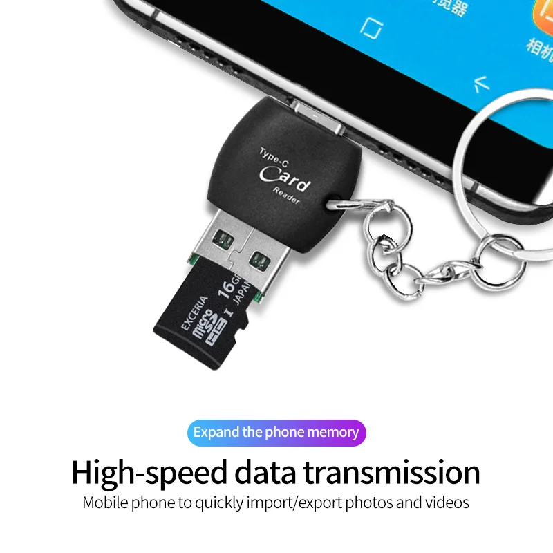 2 in 1 Type C to Micro SD TF Card Reader card reader,otg adapter,usb to type c adapter,sd card reader Type-C to USB 2.0 OTG Adapter for PC Laptop Android Smart Phone Converter