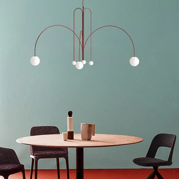 

Light luxury living room dining room chandelier minimalist art exhibition hall study room lighting creative geometric line light