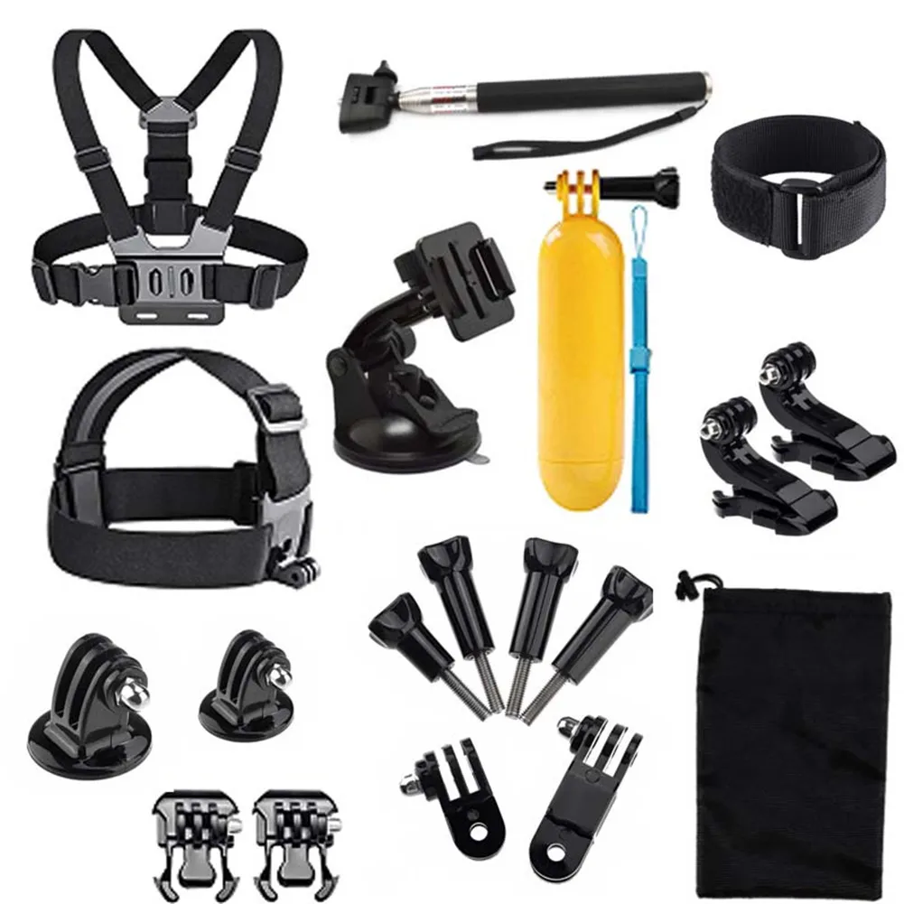For Go Pro Hero 8 7 6 5 Kit Selfie Stick/Chest Strap/Adapter/Storage Bag/J Type Seat Gopro Sports Camera Accessories Set |