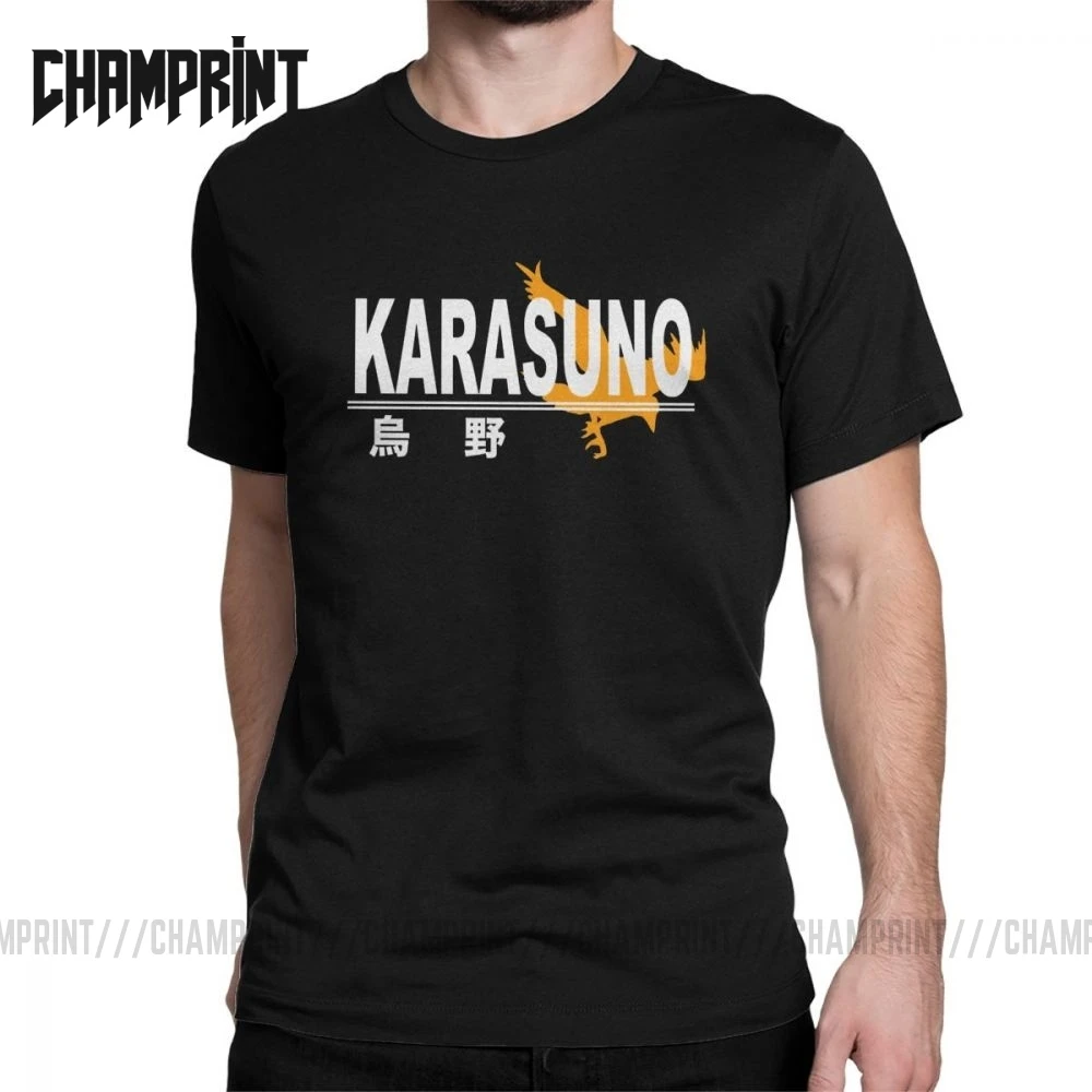Мужская футболка Karasuno High School с логотипом Haikyuu хлопковая коротким рукавом аниме Oya