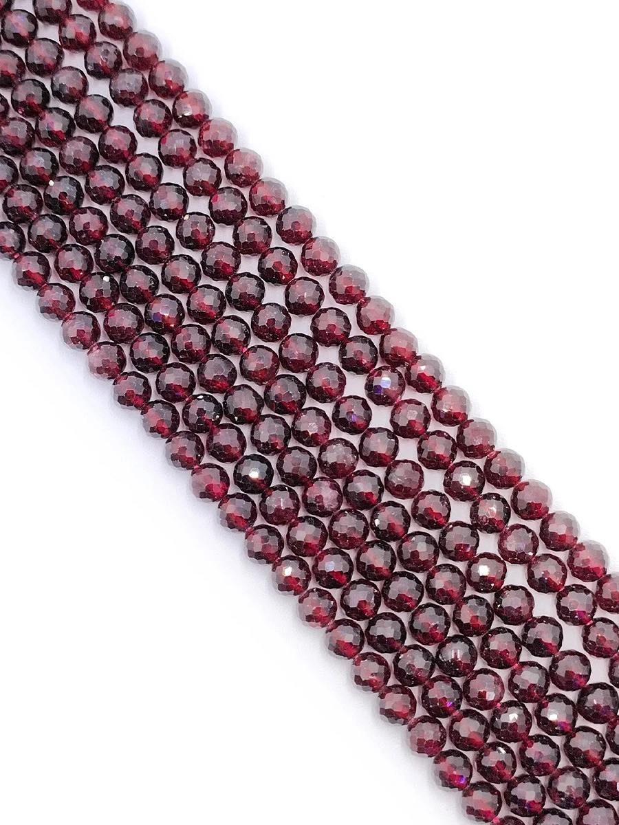Natural Pyrope Garnet 128 Faceted Round Beads 7-8mm,Pentagon Faces