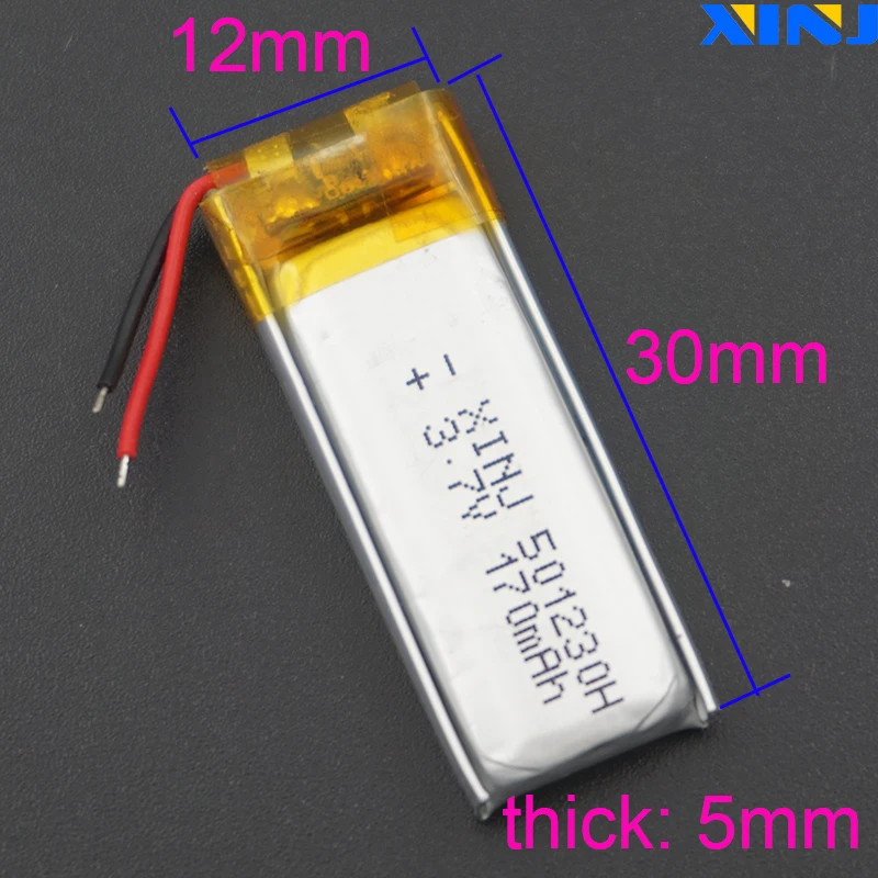 XINJ 3,7 V 170 mAh литий-полимерная батарея литий-полимерный элемент 501230 для dvc Смарт-часы mp4 наушники bluetooth-динамик для наушников