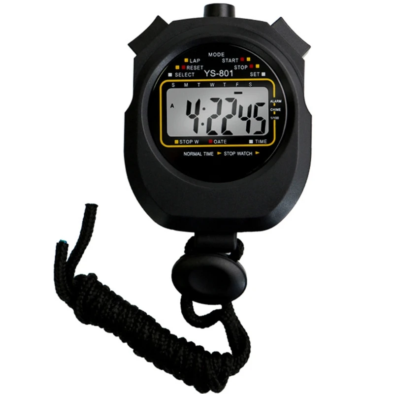 Sports Stopwatch Timer Digital Stopwatch With Large Screen 12/24 Hour Calendar Alarm Waterproof