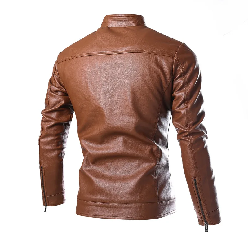 

Purchasing Agents Fashion Korean-style Solid Color Simple Versatile Leather Coat Men Autumn And Winter Padded Warm Casual Leathe