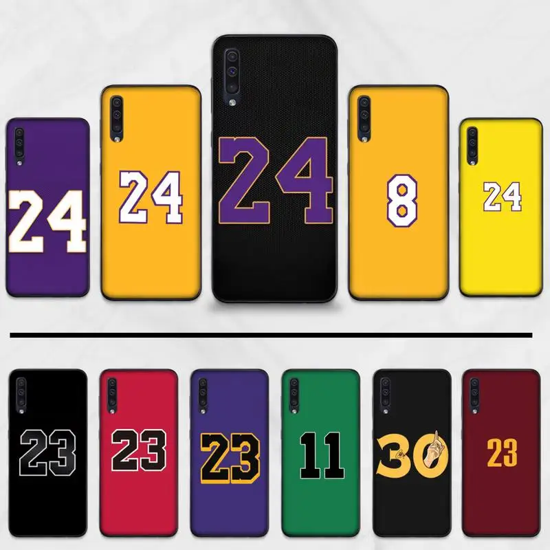 Kobe 24 баскетбольный черный ТПУ мягкий чехол для телефона Samsung A20 A30 30s A40 A7 2018 J2 J7 prime J4