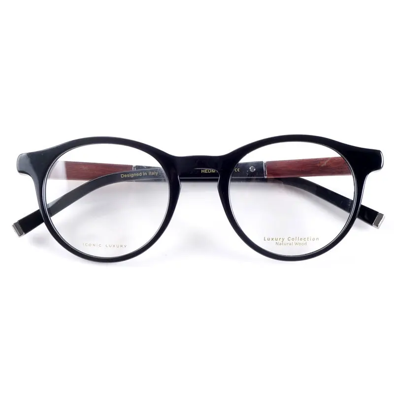 

Vintage optical round acetate eye glasses frame male female Retro Style eyeglasses Wood Legs
