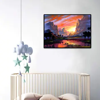 

5D Diamond Painting Sunset by Number Kits, Painting Cross Stitch Full Drill Deco New