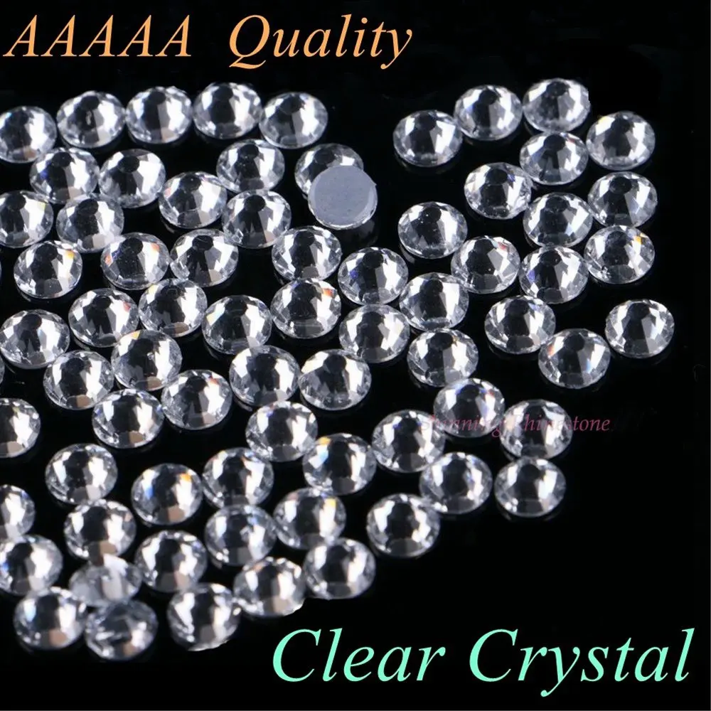 Высшее качество! Стразы AAAAA с горячей фиксацией, все цвета, разные размеры, кристаллы AB SS6 SS10 SS16 SS20 SS30, стеклянные стразы, железо на горячей фиксации - Цвет: Clear Crystal
