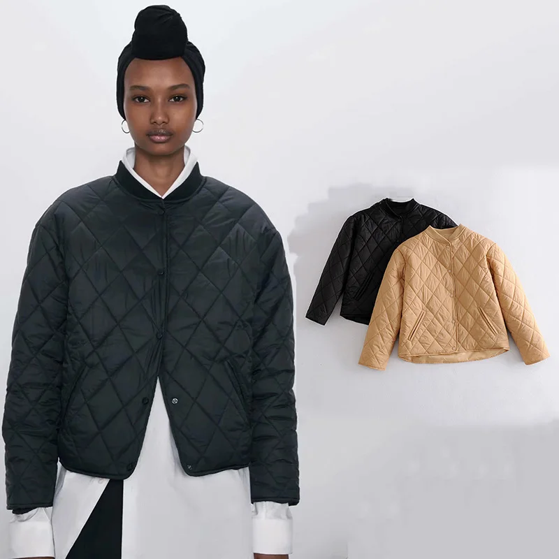 ZA 2020 England High Street Cotton Warm Cotton padded jacket Women Fashion Button Casaco Lady